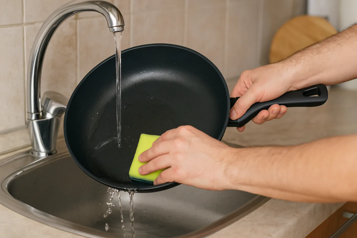 Come pulire efficacemente una padella antiaderente senza rovinarla? Il gesto che ne allunga la vita