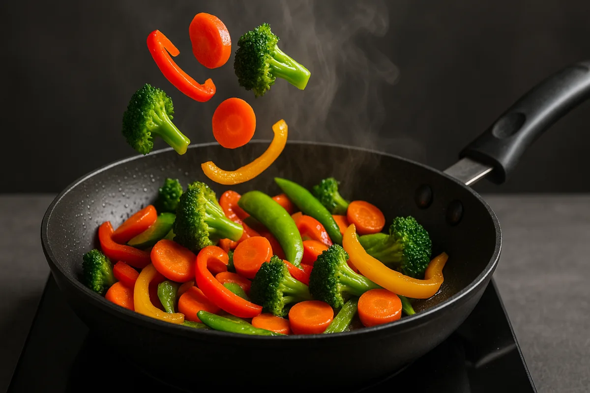 Saltare verdure in padella senza farle lessare: la temperatura che lascia colore e sapore intenso